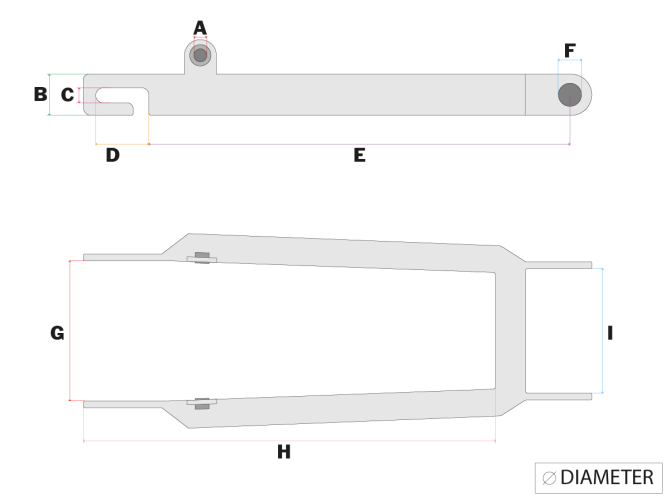 Schwinge Tomos A3 / A35 Vierkant Dick Chrom A-Qualität product